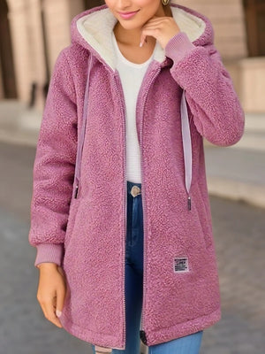 Casaco Feminino de Pelinho Rosa 3