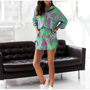 Conjunto Feminino Roxo e Verde 3