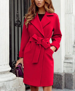 Casaco Feminino de Lã Batida Vermelho 2