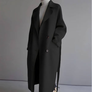 Casaco Feminino Longo de Lã Batida Preto 4