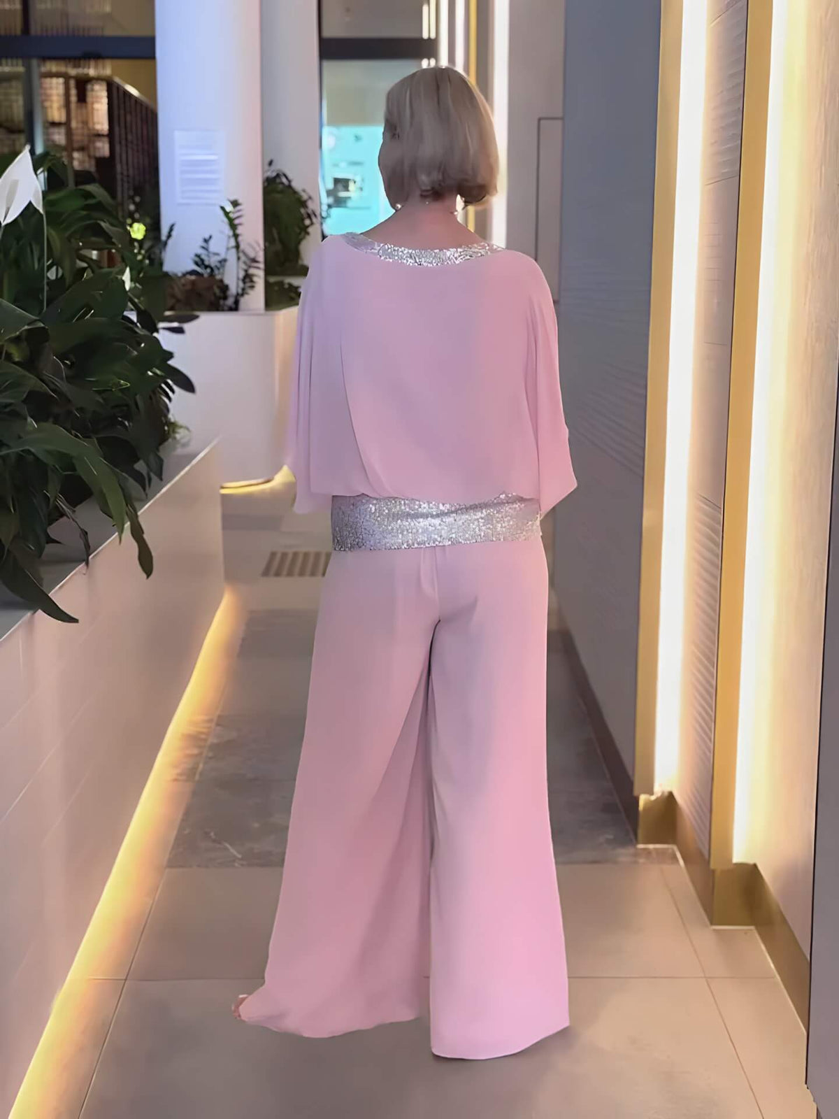 Conjunto de Chiffon Rosa 2