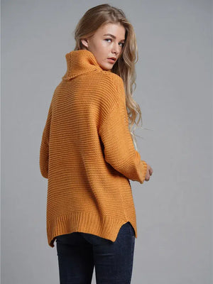 Suéter Gola Alta Feminino Amarelo 4