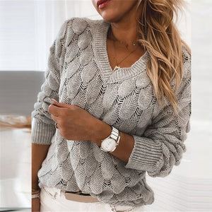 Suéter Feminino de Tricot Cinza 1