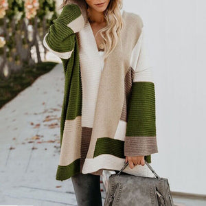Cardigan Feminino de Lã Ponto Aberto Verde