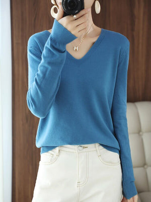 Suéter Casual Feminino Azul Claro