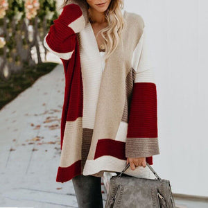 Cardigan Feminino de Lã Ponto Aberto Vermelho