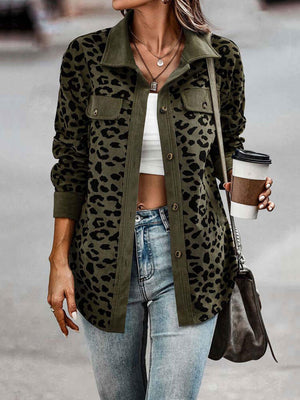 Casaco Feminino de Veludo Verde Militar 2
