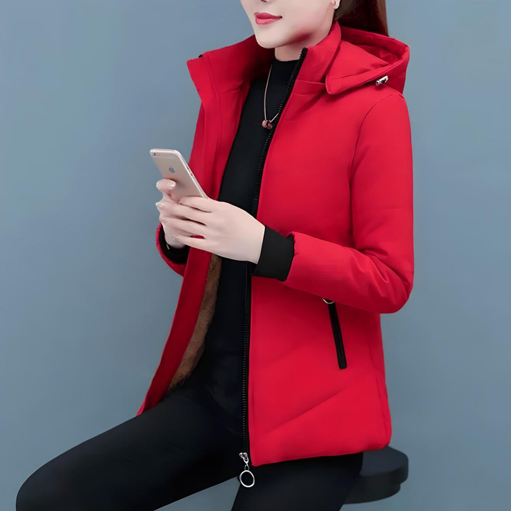 Jaqueta Feminina Forrada Vermelho 8