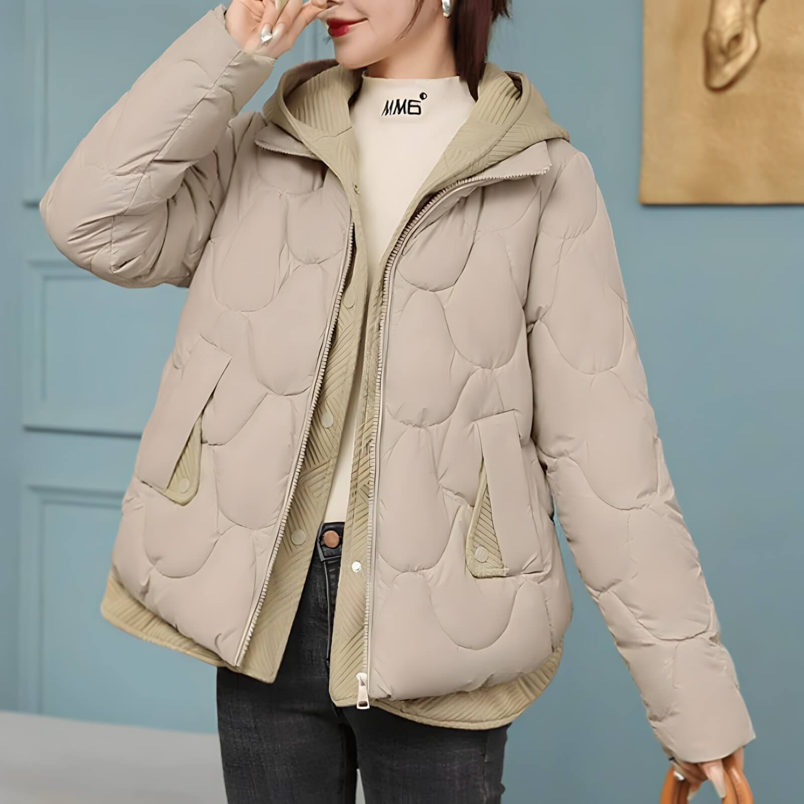Jaqueta Feminina Puffer Bege 1