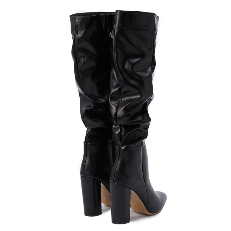 Bota Feminina Bico Fino Cano Alto Preto 8