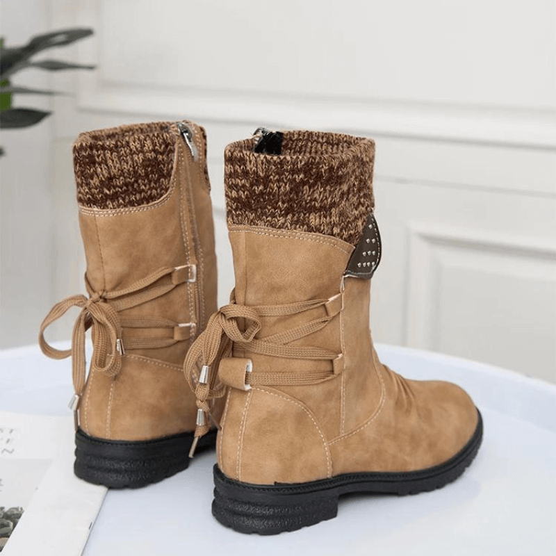 Bota Feminina de Inverno Bege 8