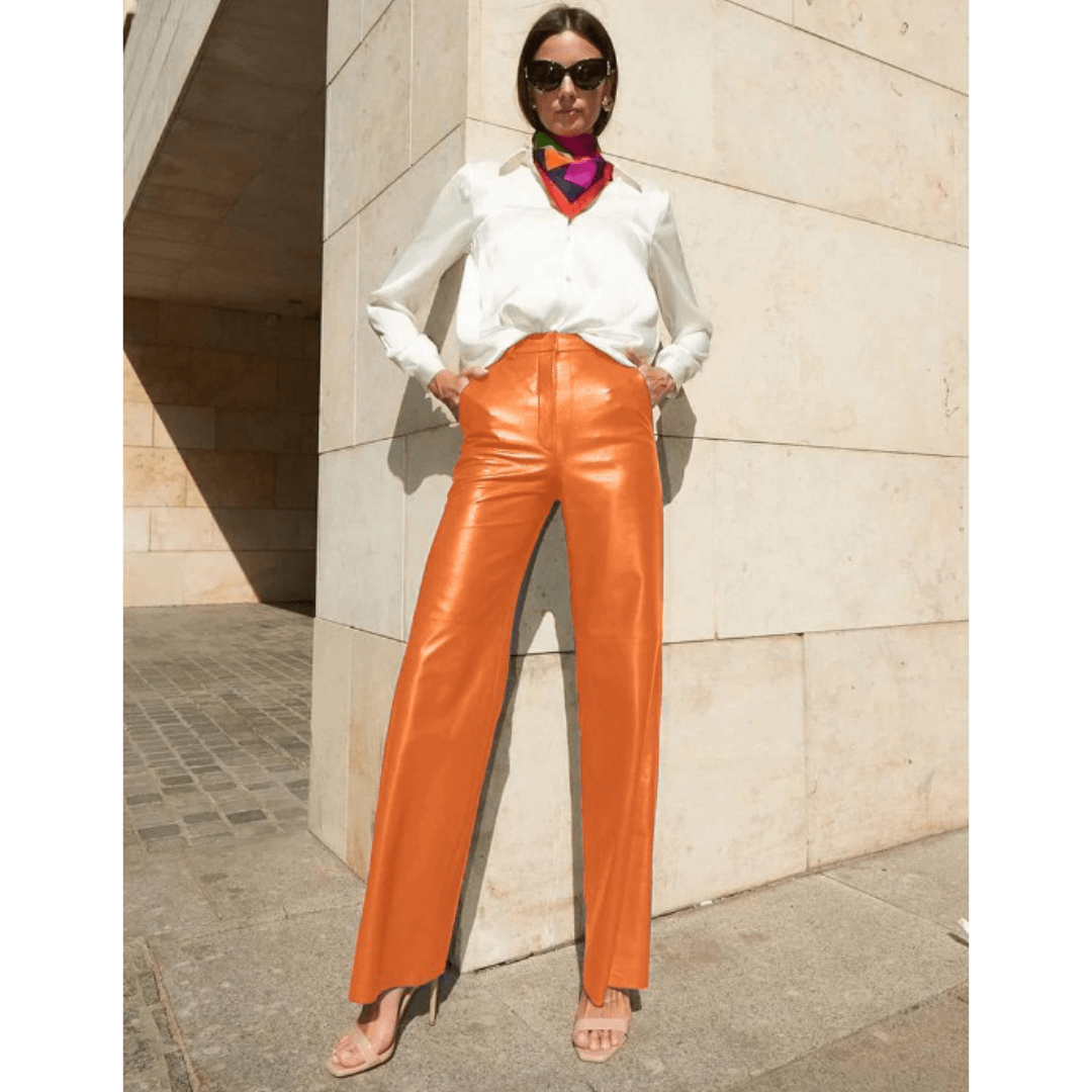Calça Wide Leg Laranja 7