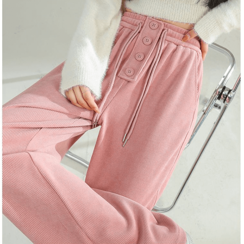 Calça Feminina de Veludo Rosa 7