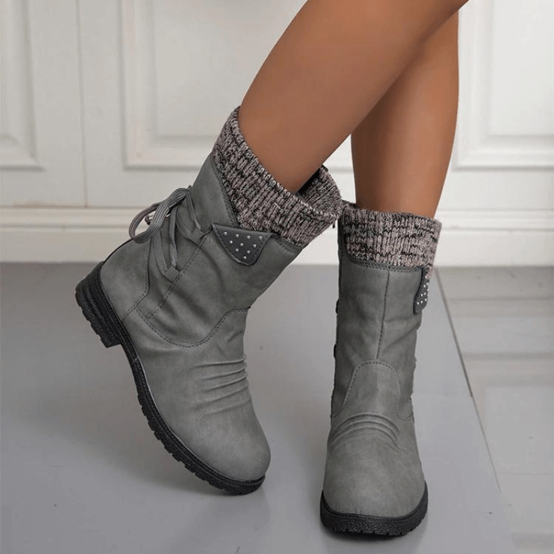 Bota Feminina de Inverno Cinza 12