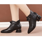 Bota Feminina Salto Bloco Cano Curto Preto 4