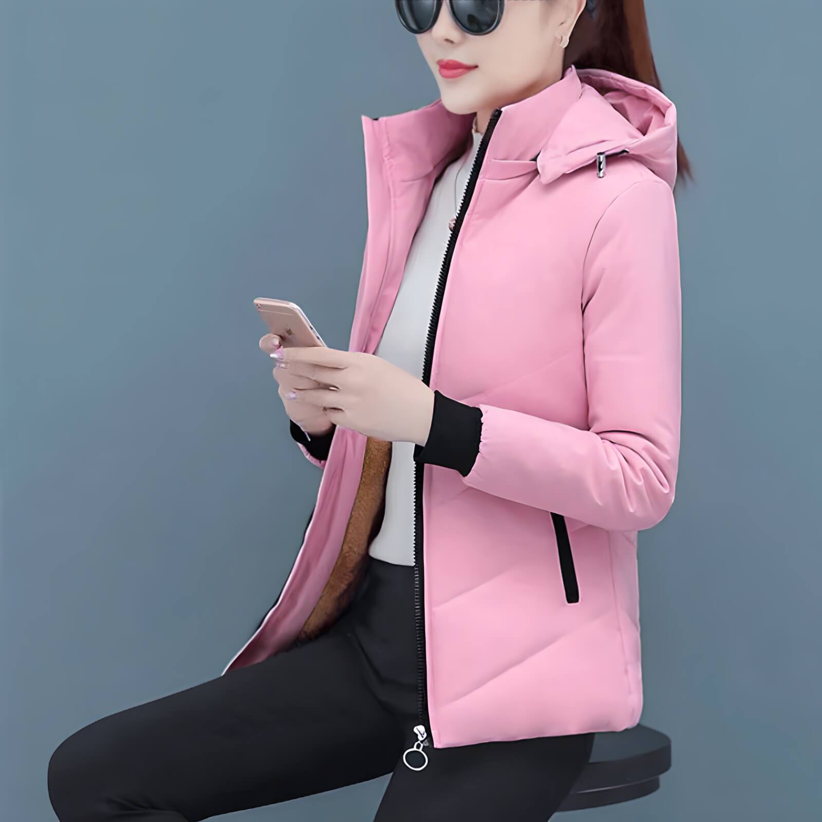 Jaqueta Feminina Forrada Rosa 5