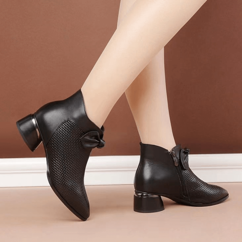 Bota Feminina Salto Bloco Cano Curto Preto 2