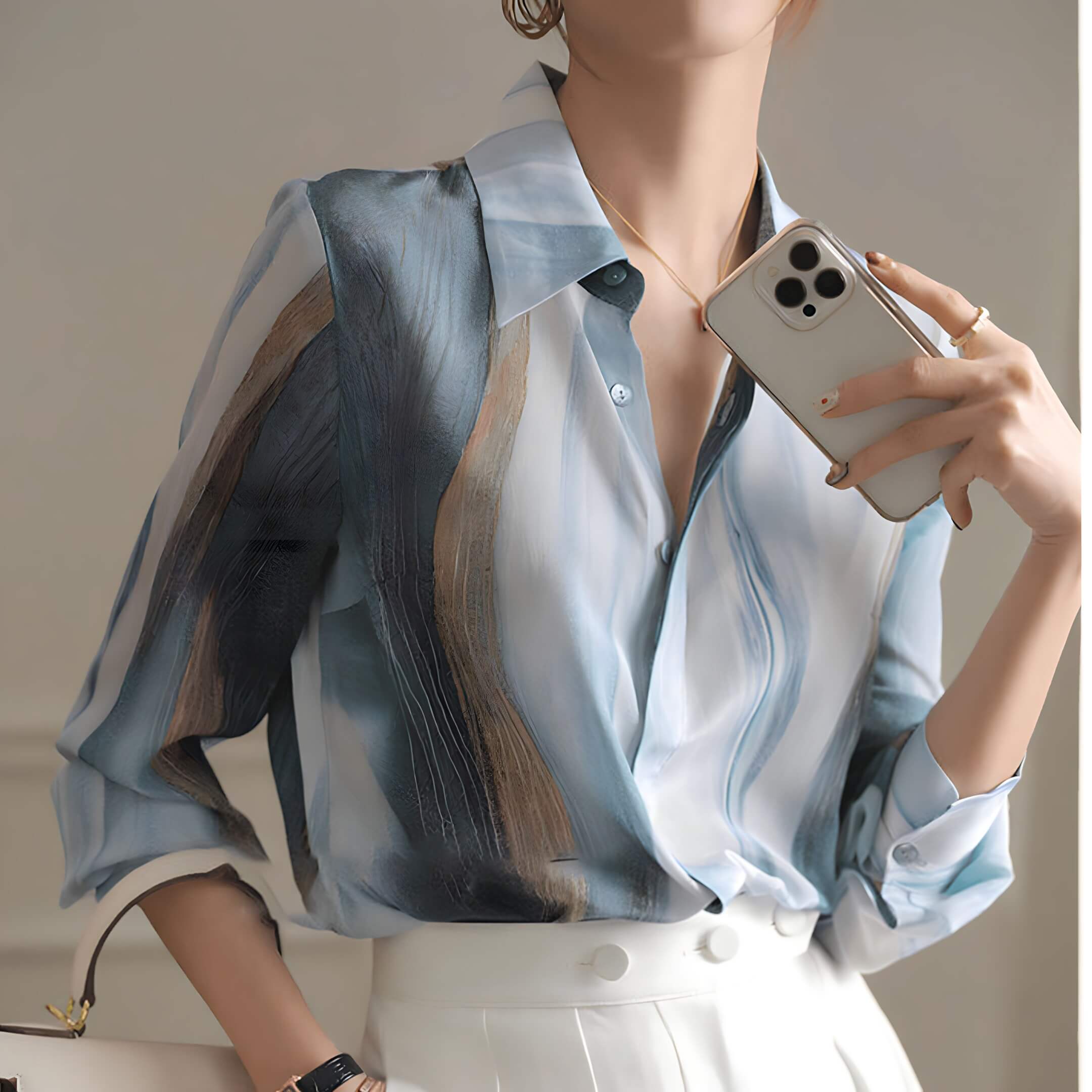 Camisa de Chiffon Gradiente 1