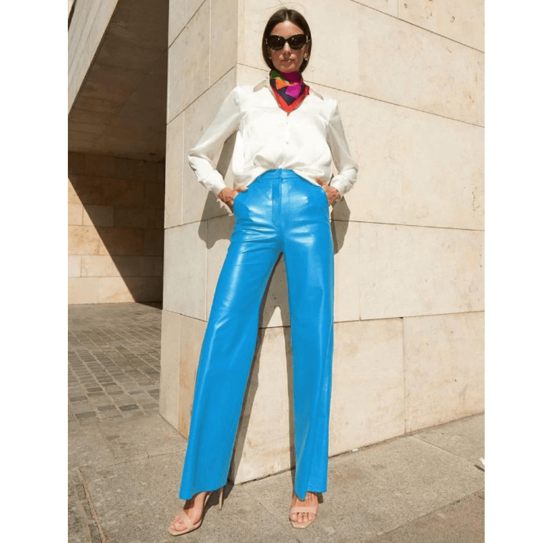 Calça Wide Leg Azul Claro 6
