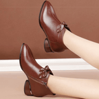 Bota Feminina Salto Bloco Cano Curto Marrom 6