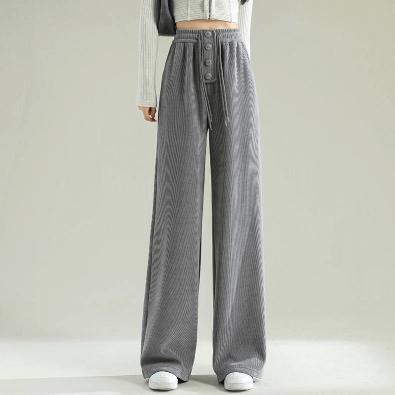 Calça Feminina de Veludo Cinza 2