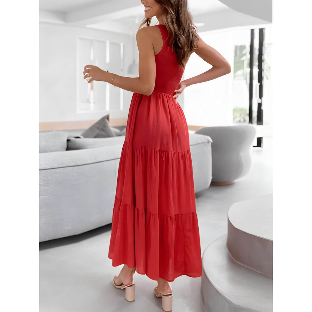 Vestido Mídi com Lastex Vermelho 16