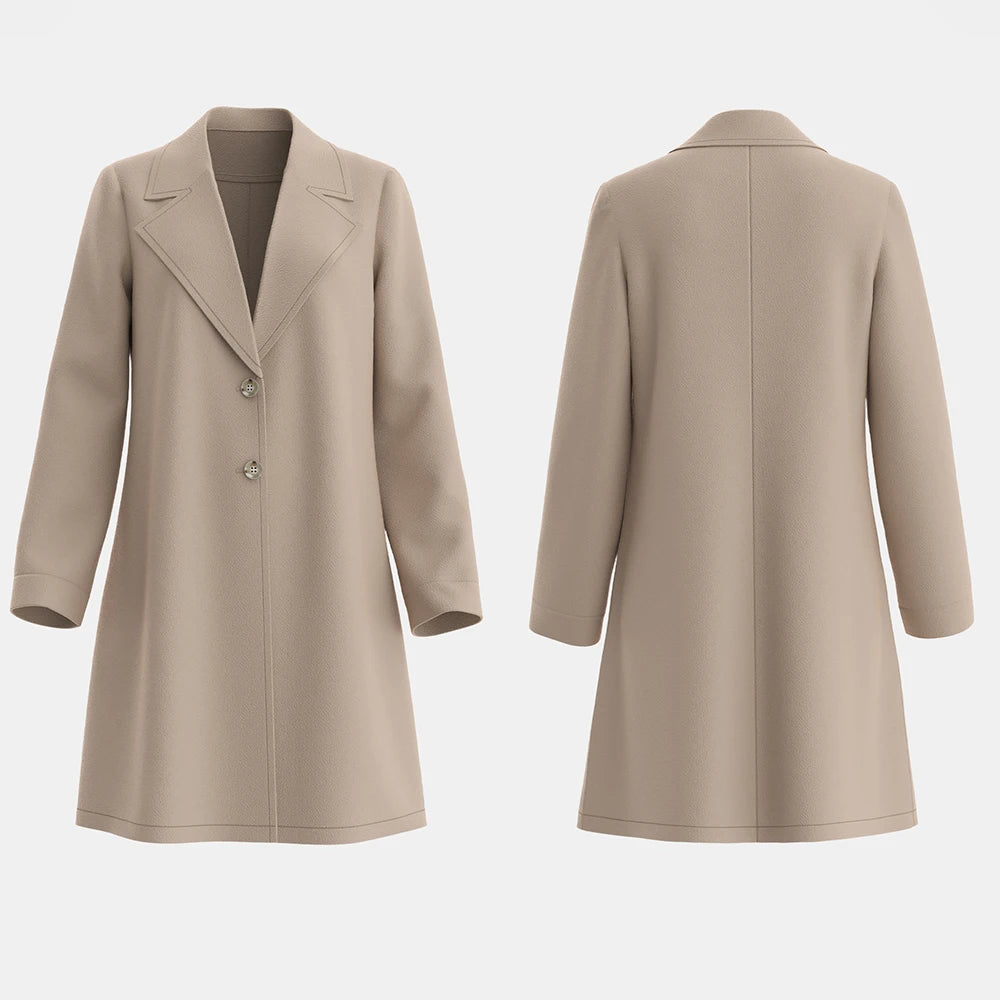 Casaco Feminino de Lã Batida Bege 2
