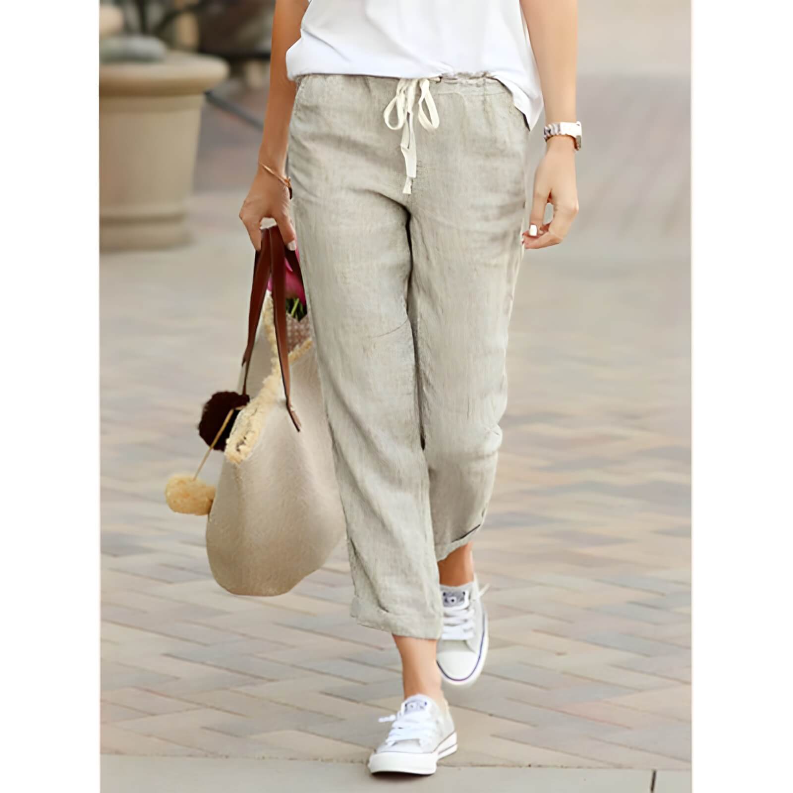 Calça Feminina Casual Bege 1