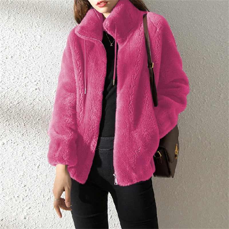 Casaco Feminino Aveludado Rosa 6