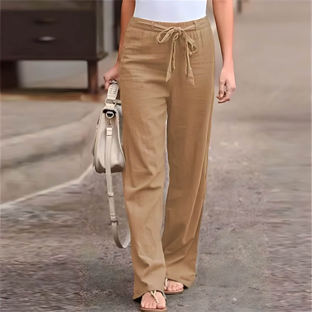 Calça Wide Leg Bege 9