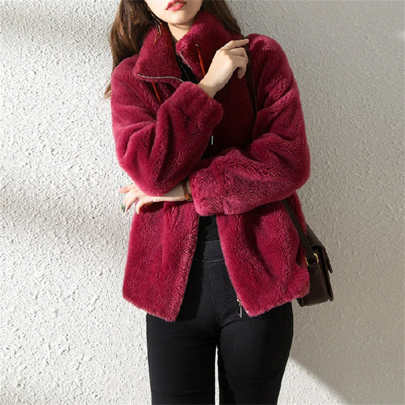 Casaco Feminino Aveludado Rosa Forte 7