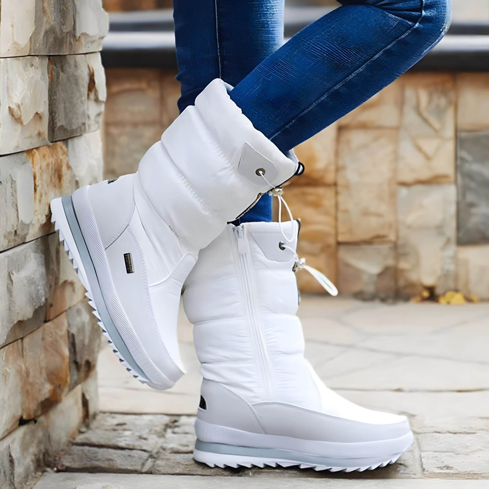 Bota Feminina de Inverno Branco 4