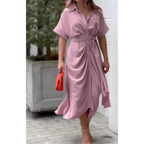 Vestido Mídi com Abotoamento Rosa 6