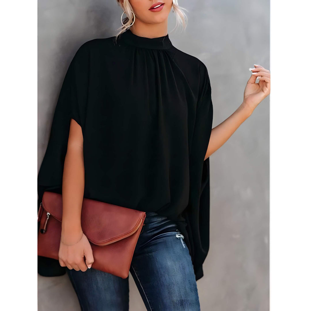 Blusa de Gola Alta Preto 1