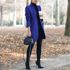 Blazer Alongado de Lã Batida Violeta 17