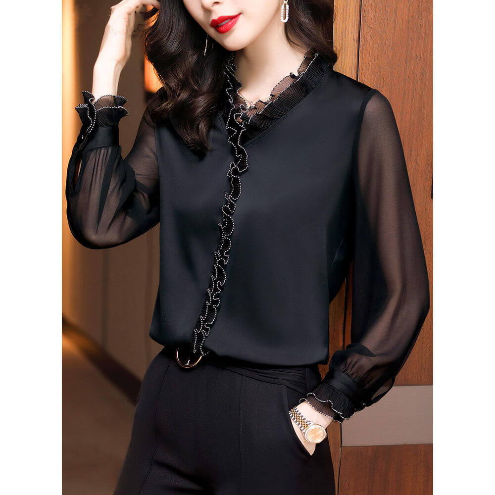 Camisa de Chiffon Feminina