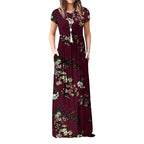 Vestido Longo Casual Bordô 3