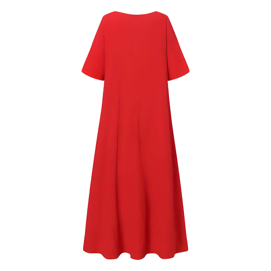 Vestido Longo com Abotoamento Vermelho 6