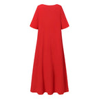 Vestido Longo com Abotoamento Vermelho 6