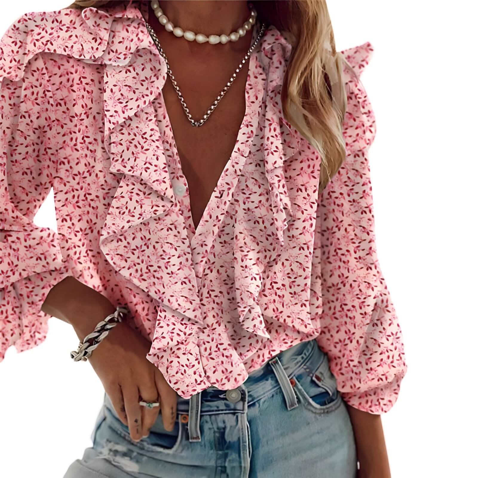 Camisa Com Babados Rosa 5