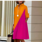 Vestido Curto Laranja e Roxo 6