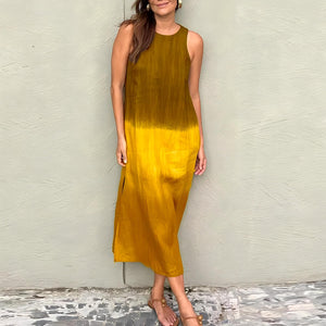 Vestido Mídi Casual Amarelo 6