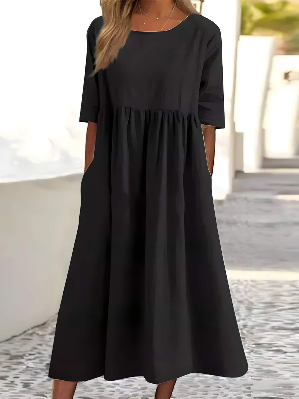 Vestido Mídi Casual Preto 4
