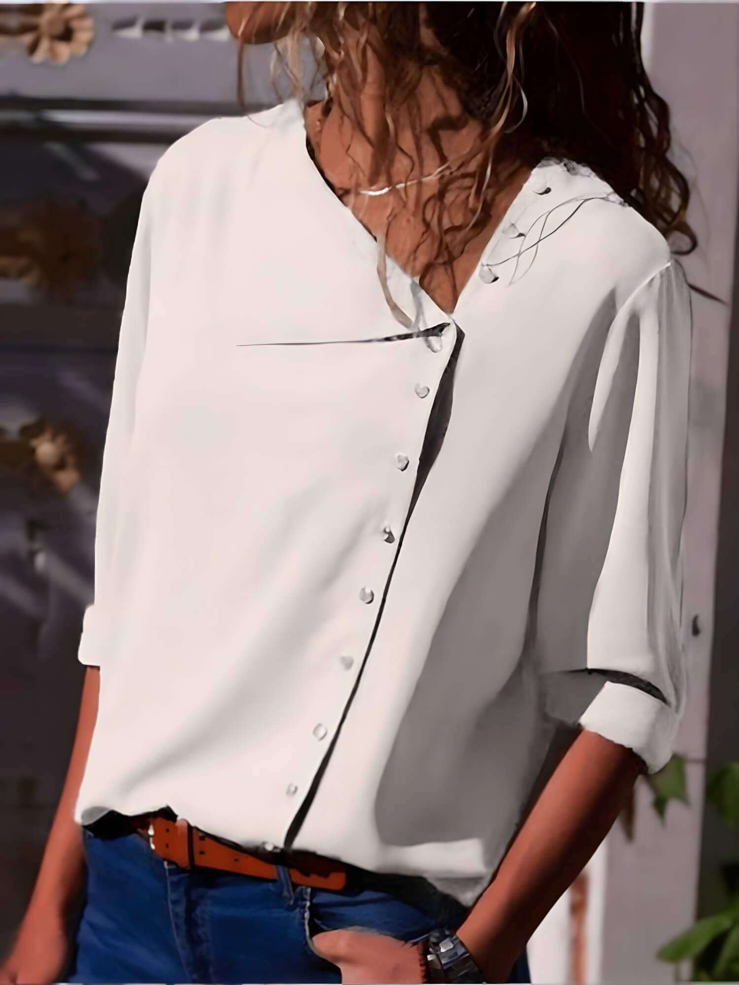 Camisa de Chiffon Branco 2