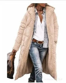 Jaqueta Feminina Longa Forrada Bege 22