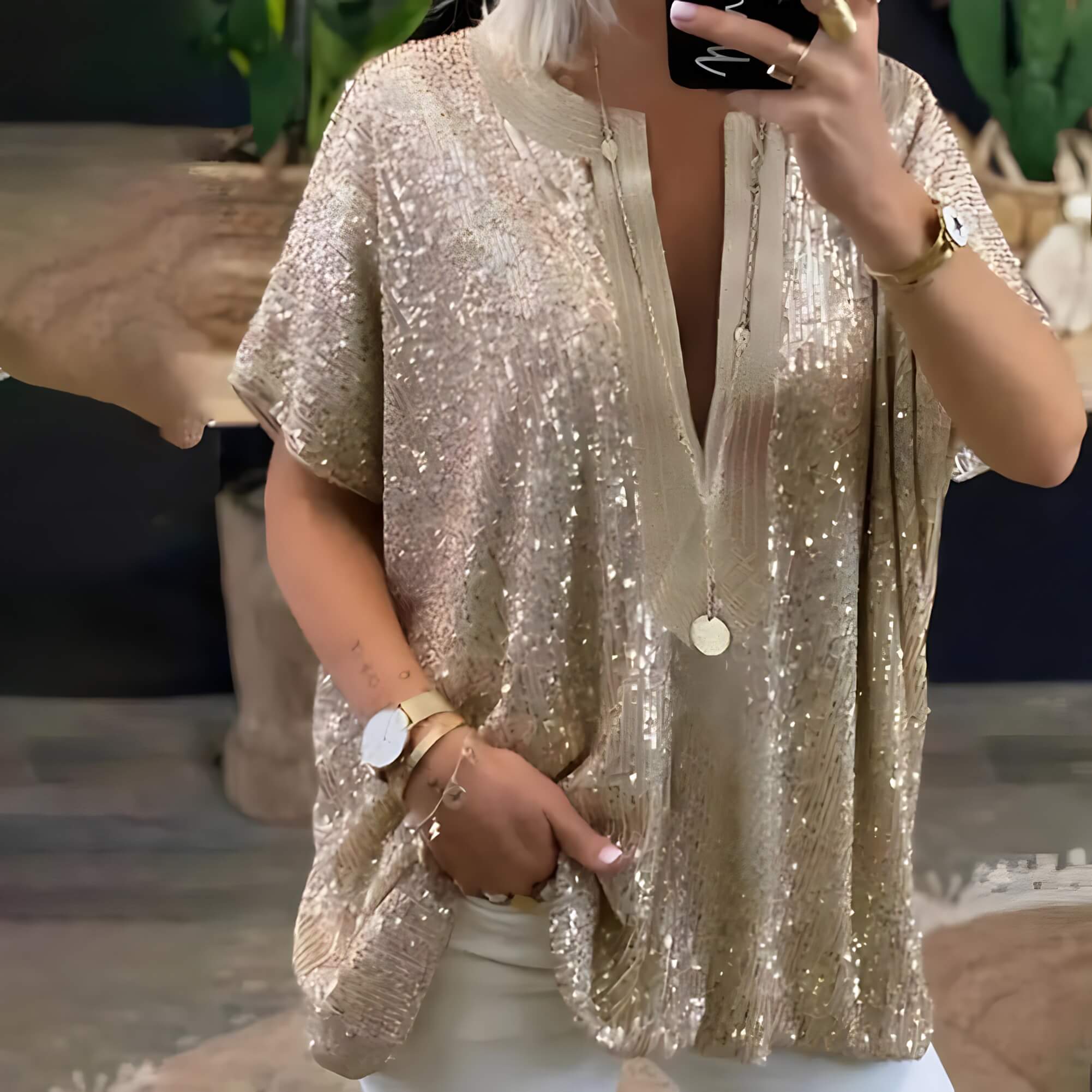 Blusa Feminina Casual Dourado 1
