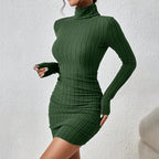 Vestido Curto de Inverno Verde 8