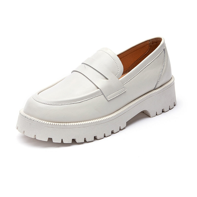 Mocassim Plataforma De Couro Handma Branco / 32 Sapatos 11