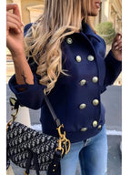 Casaco Feminino Curto Azul 8