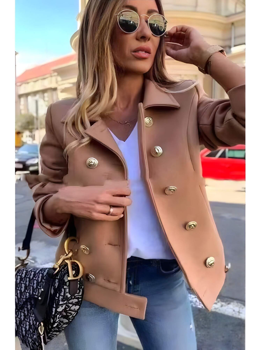 Casaco Feminino Curto Bege 1